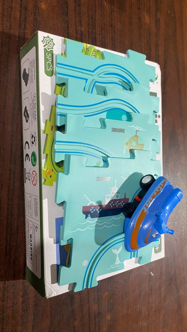 Puzzle Track Car Play Set – DIY Race Track & Train Blocks (Random Design)