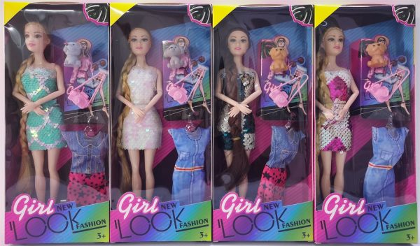 Long Hair Fashion Doll – Foldable Arms & Legs (Random Design)