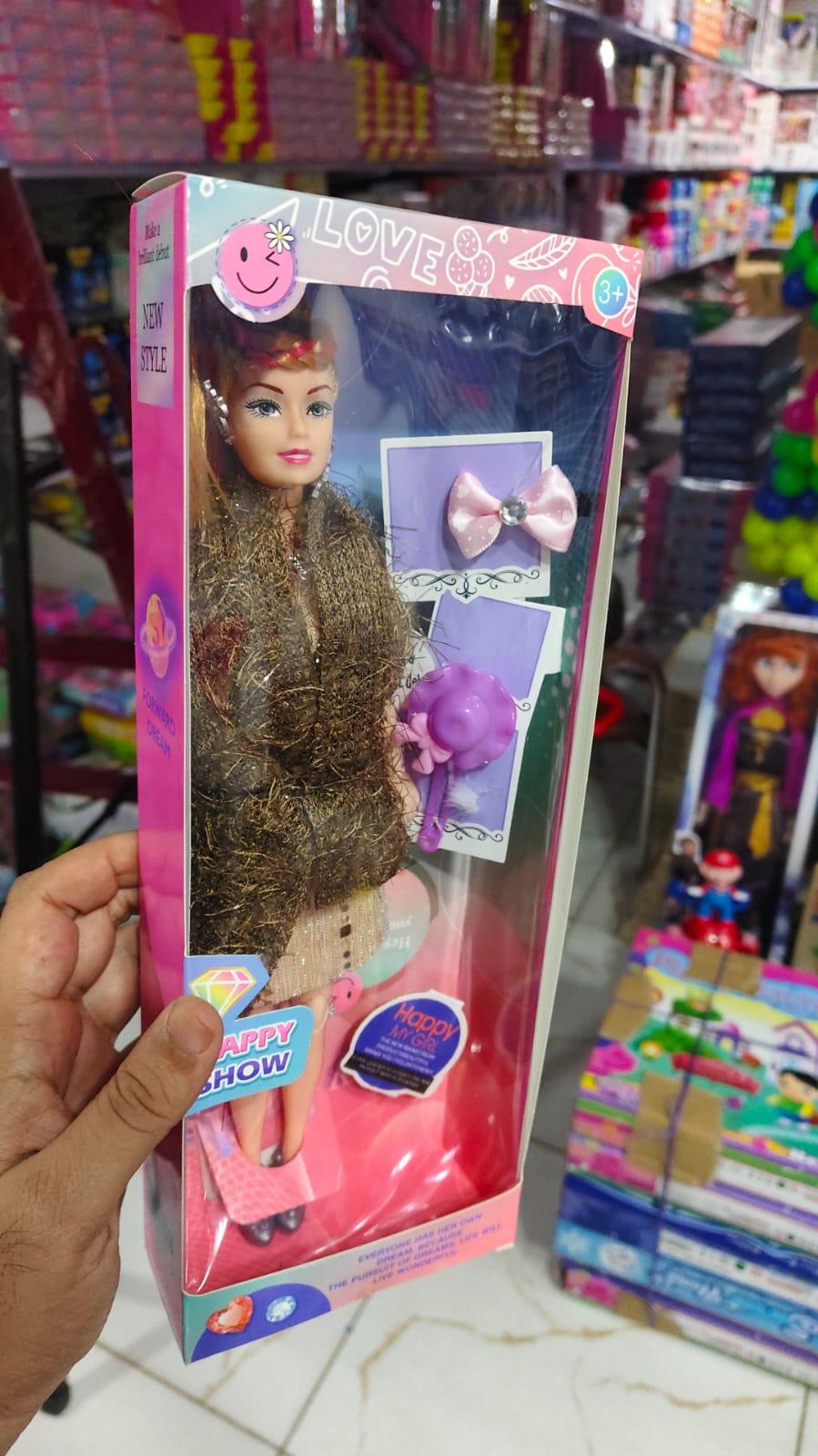 Cute Long Hair Fashion Doll – Foldable Arms & Legs (Random Design)