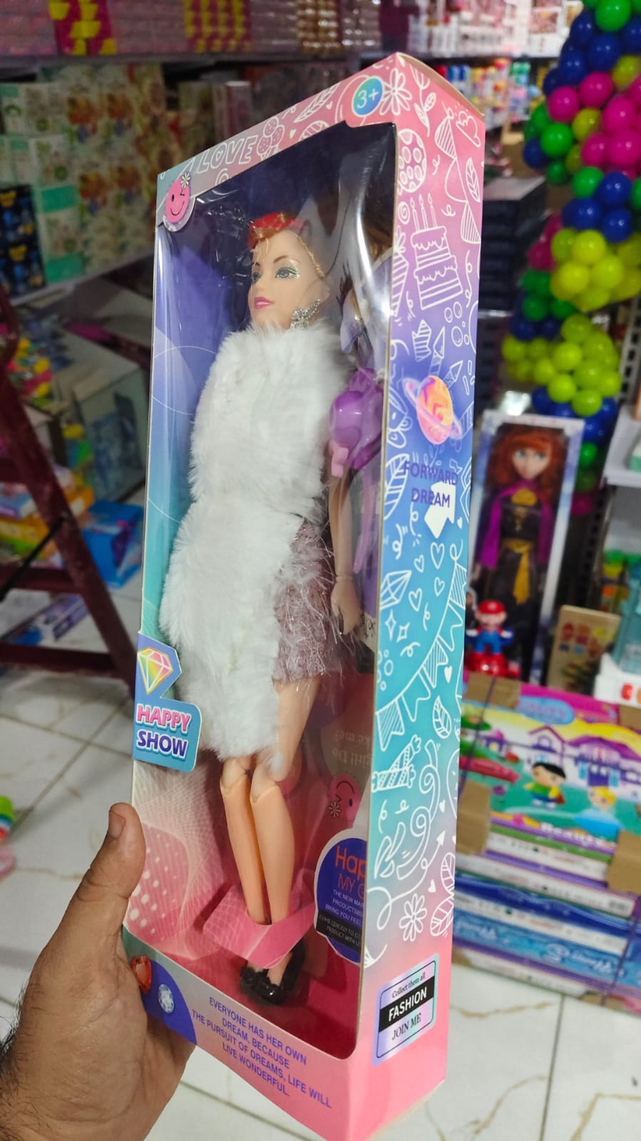 Cute Long Hair Fashion Doll – Foldable Arms & Legs (Random Design)