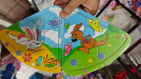 Wooden Pizza Slice Puzzle – Educational Toy for Kids (Random Characters)