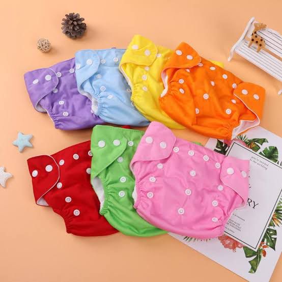 Baby Washable Reusable Adjustable Diaper (Random Color)