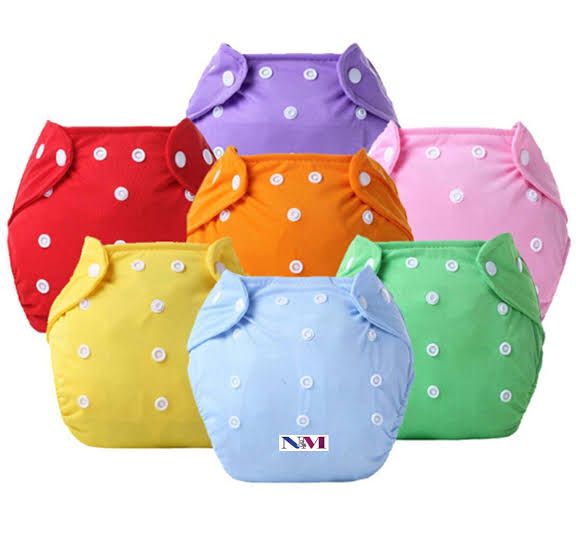 Baby Washable Reusable Adjustable Diaper (Random Color)