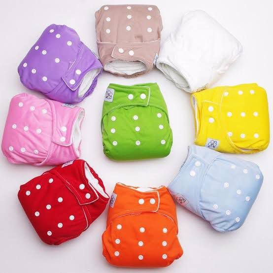 Baby Washable Reusable Adjustable Diaper (Random Color)