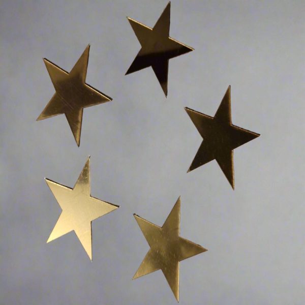 15pcs Golden Star Acrylic Mirror Wall Decals For Kids Bed