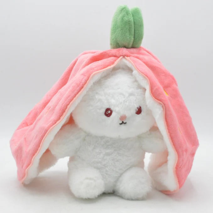 Strawberry Rabbit Plush Hug Pillow – Soft Stuffed Toy for Babies & Kids (Random Color)