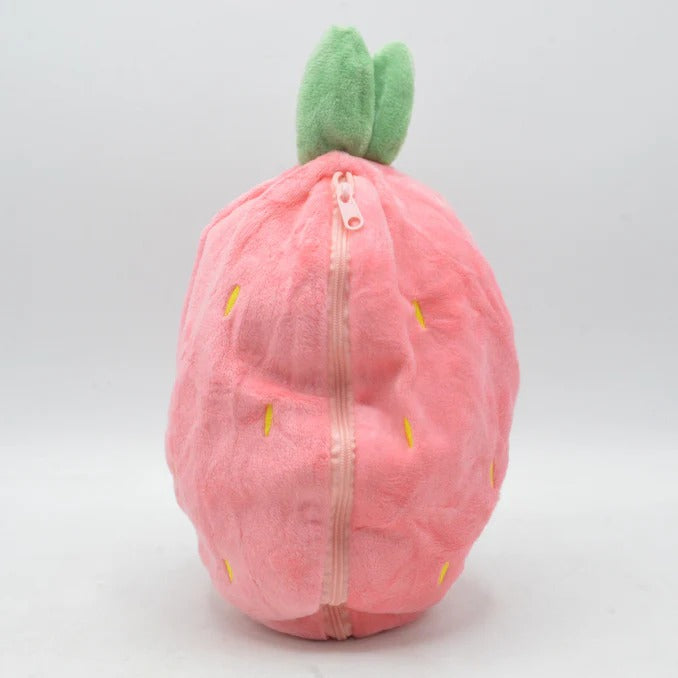 Strawberry Rabbit Plush Hug Pillow – Soft Stuffed Toy for Babies & Kids (Random Color)