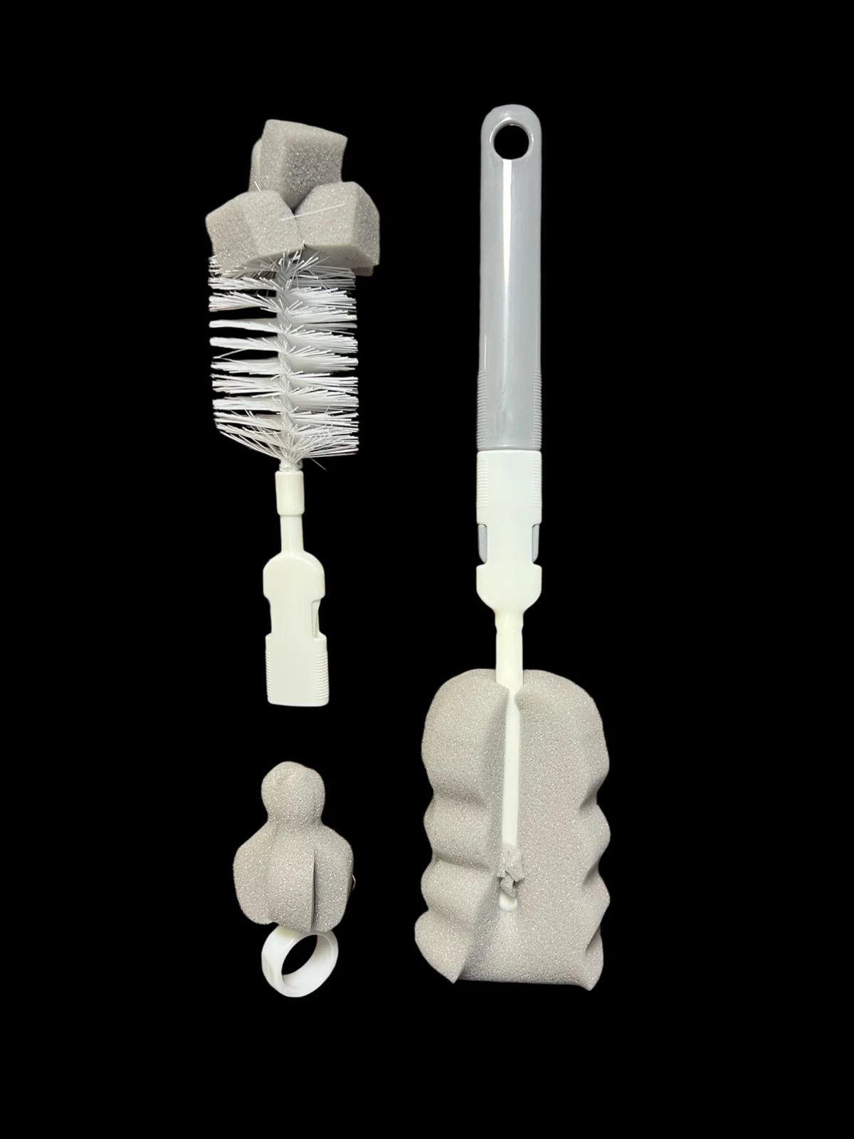 (3-Pack) Baby Bottle & Teat Brush Set – Multi-Use with Changeable Ends (Random Color)