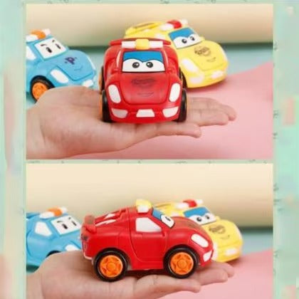 Pull Back Robot Car Toy – Push & Go Friction Vehicle (Random Color)