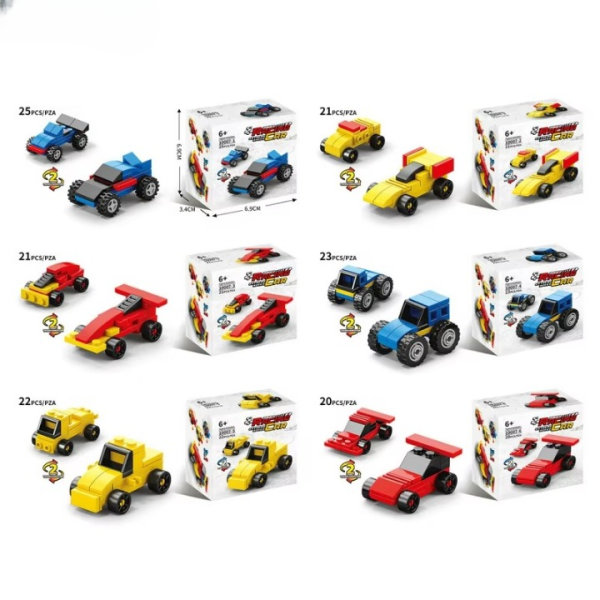 Power Racing Micro Blocks Set – 6-in-1 DIY Race Cars