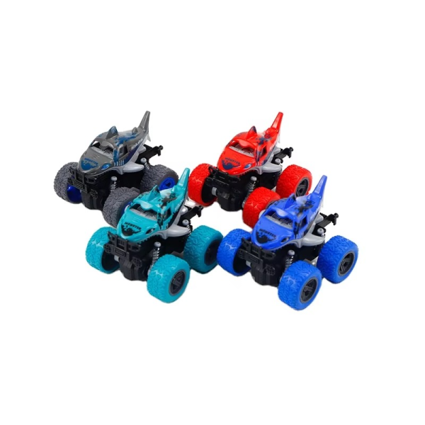 12pcs Shark Shaped Friction Cars – Kids Stunt Vehicles