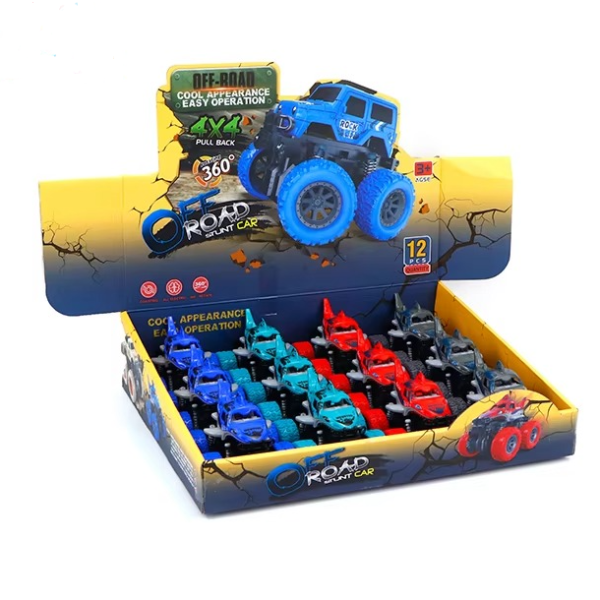 12pcs Shark Shaped Friction Cars – Kids Stunt Vehicles