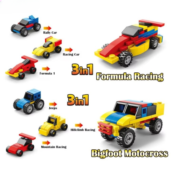 Power Racing Micro Blocks Set – 6-in-1 DIY Race Cars