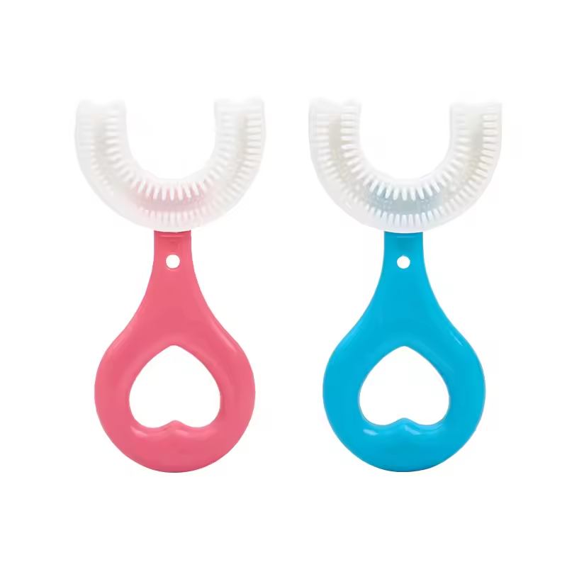 360° U-Shaped Baby Toothbrush (2-Pack) – Silicone Oral Care (Random Color)