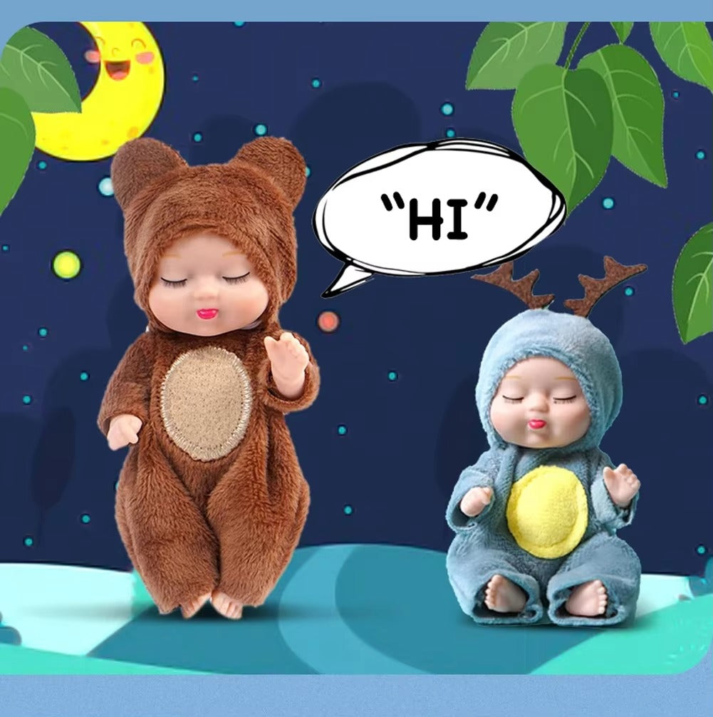 3.5′ Mini Reborn Baby Doll Set – 6pcs with Clothes, Realistic Toy