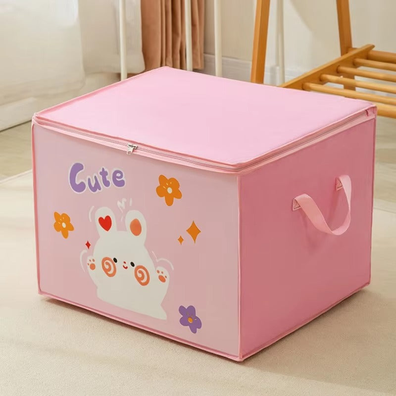 Lucky Teddy Bear Storage Bag – Cartoon Clothes & Toy Organizer (Random Design)