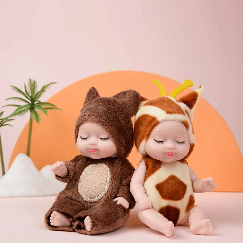 3.5′ Mini Reborn Baby Doll Set – 6pcs with Clothes, Realistic Toy