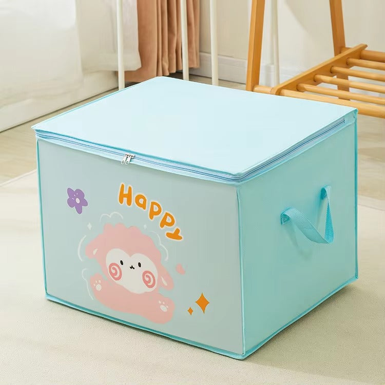 Lucky Teddy Bear Storage Bag – Cartoon Clothes & Toy Organizer (Random Design)