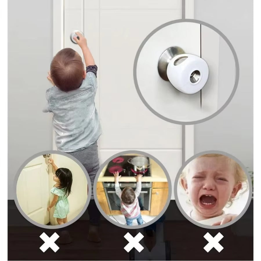 2 Pcs Baby Safety Door Knob Covers – Childproof Lock (Random Color)