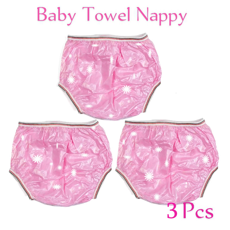 Set Of 3 Comfortable Baby Washable Nappies With Inside Towel And Printed Design