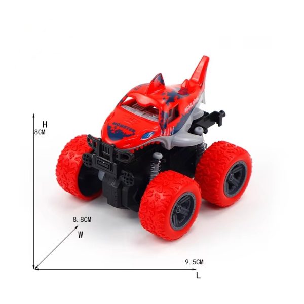 12pcs Shark Shaped Friction Cars – Kids Stunt Vehicles