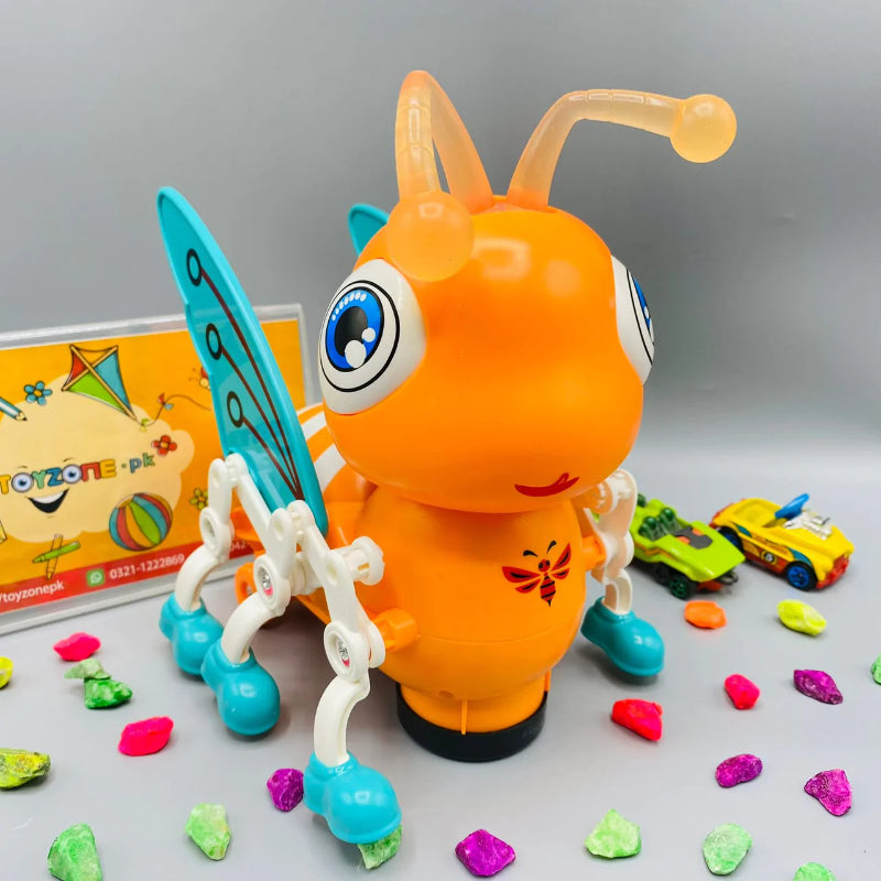 Musical Electric Singing Cute Bee Toy For Kids With Rotating Head And Flashing Antennas