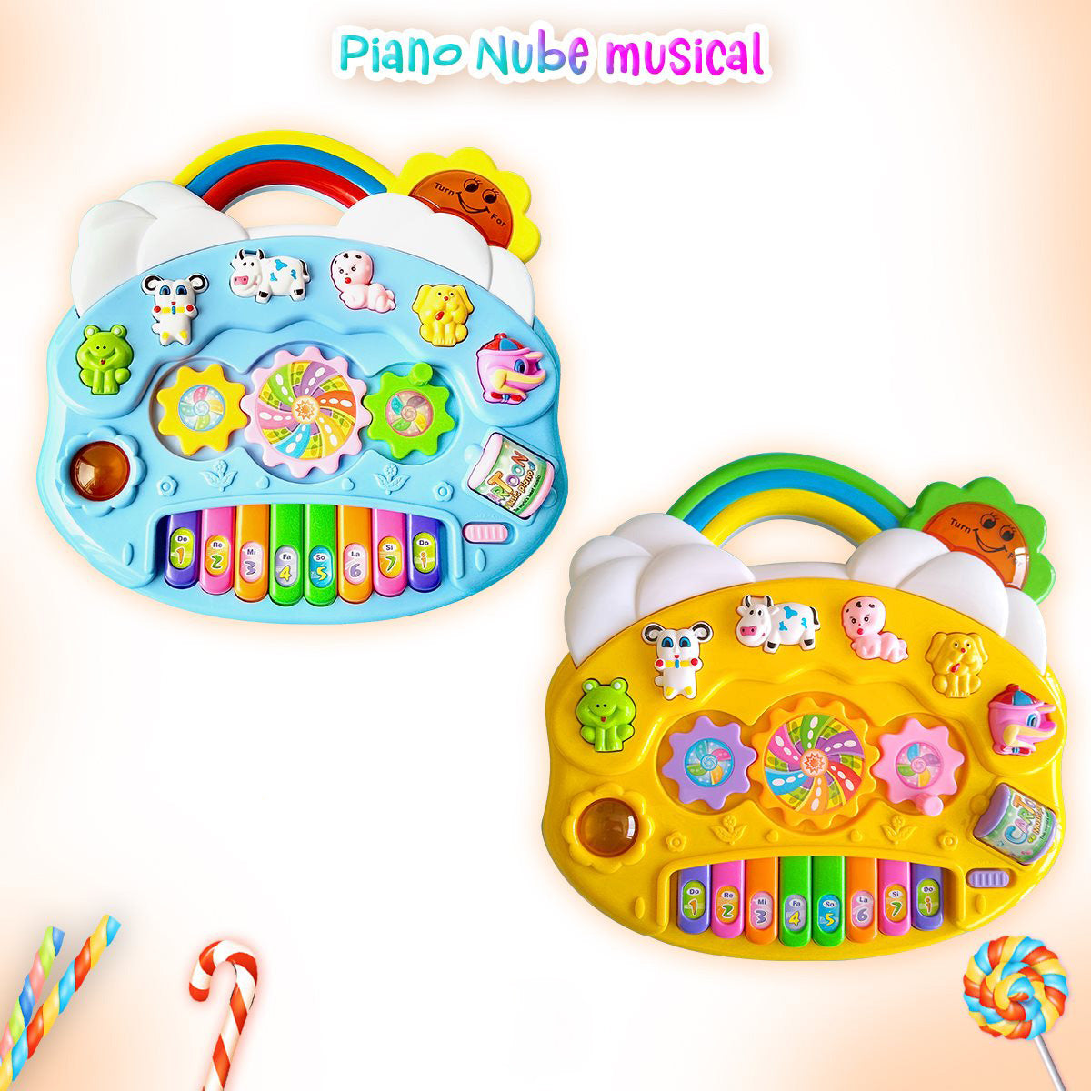 Rainbow Music Piano With Striking Colours And Fun Sounds For Kids