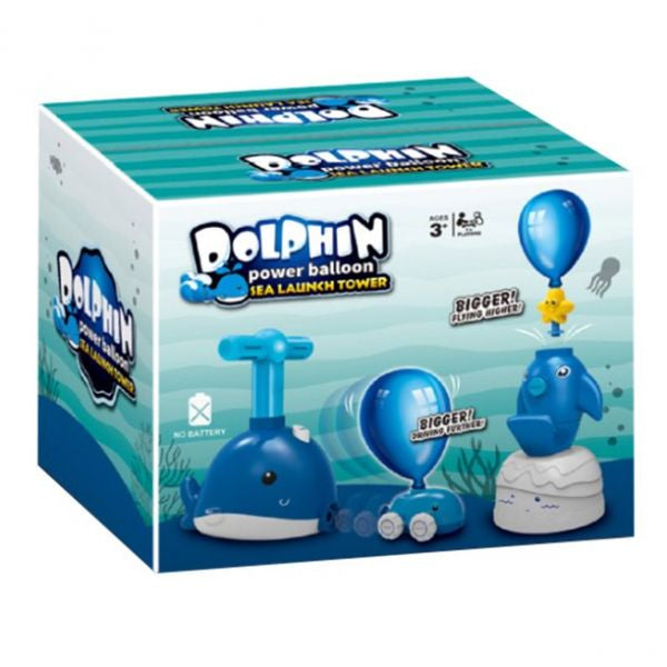 Dolphin Balloon launcher and Air Powered Car Toys Set