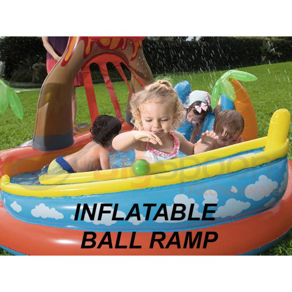 2.65M X 2.65M X 1.04M Bestway 53069 Lava Lagoon Play Centre Safe Inflatable Marine Ball Paddling Pool