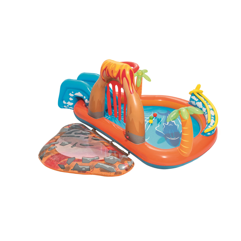 2.65M X 2.65M X 1.04M Bestway 53069 Lava Lagoon Play Centre Safe Inflatable Marine Ball Paddling Pool