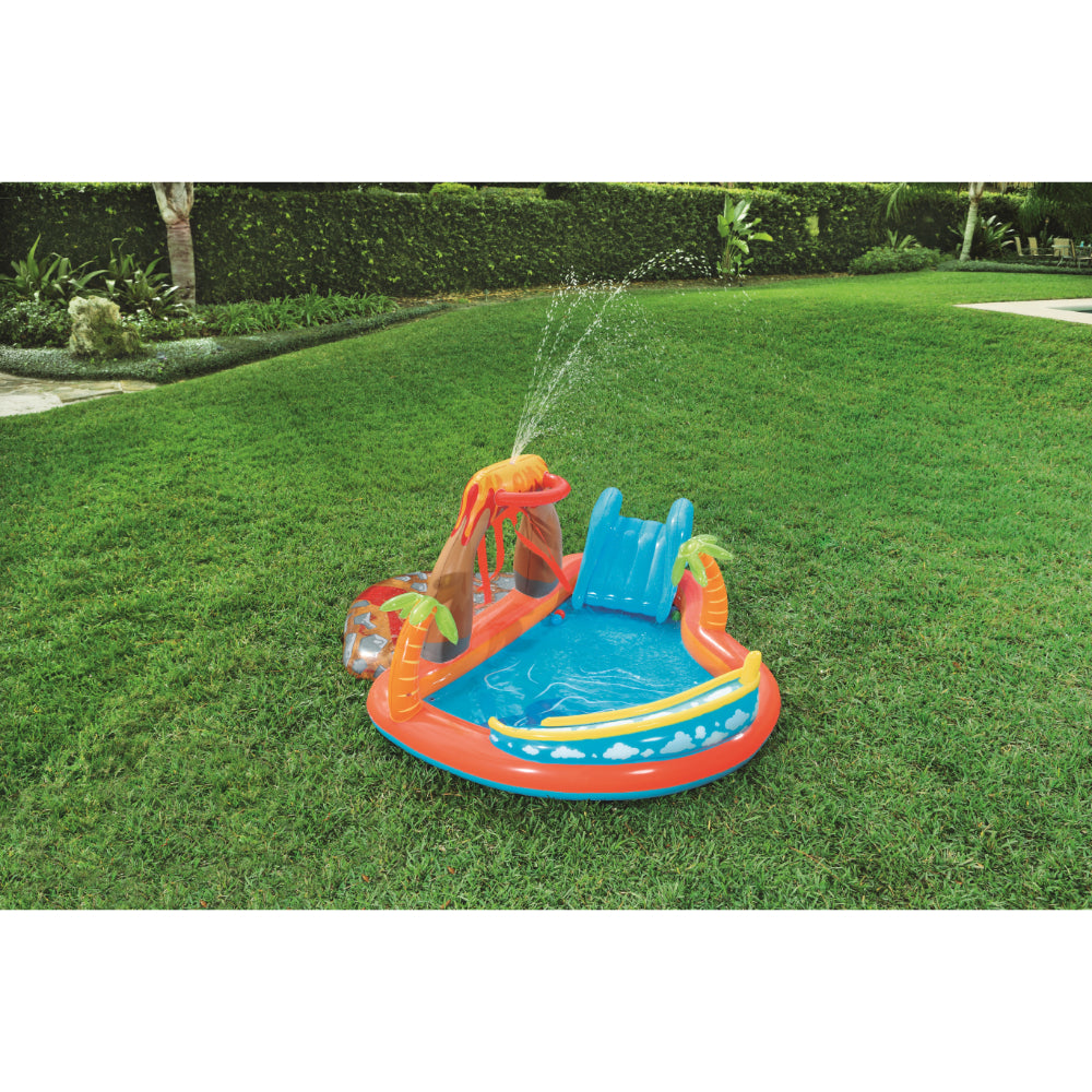 2.65M X 2.65M X 1.04M Bestway 53069 Lava Lagoon Play Centre Safe Inflatable Marine Ball Paddling Pool