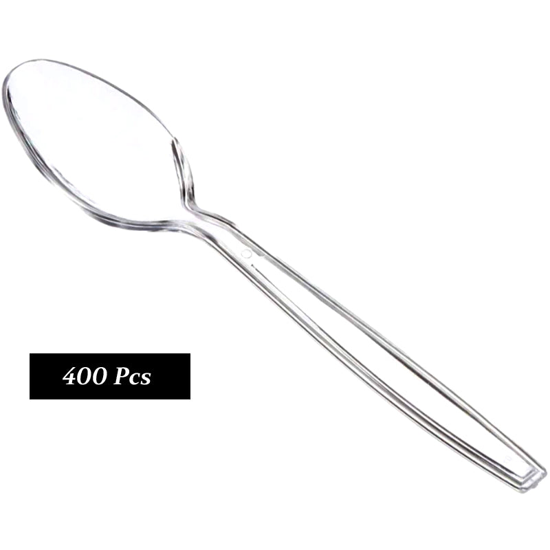 4 Packs Of 100PCS Transparent Plastic Spoons For Desserts And Appetizers