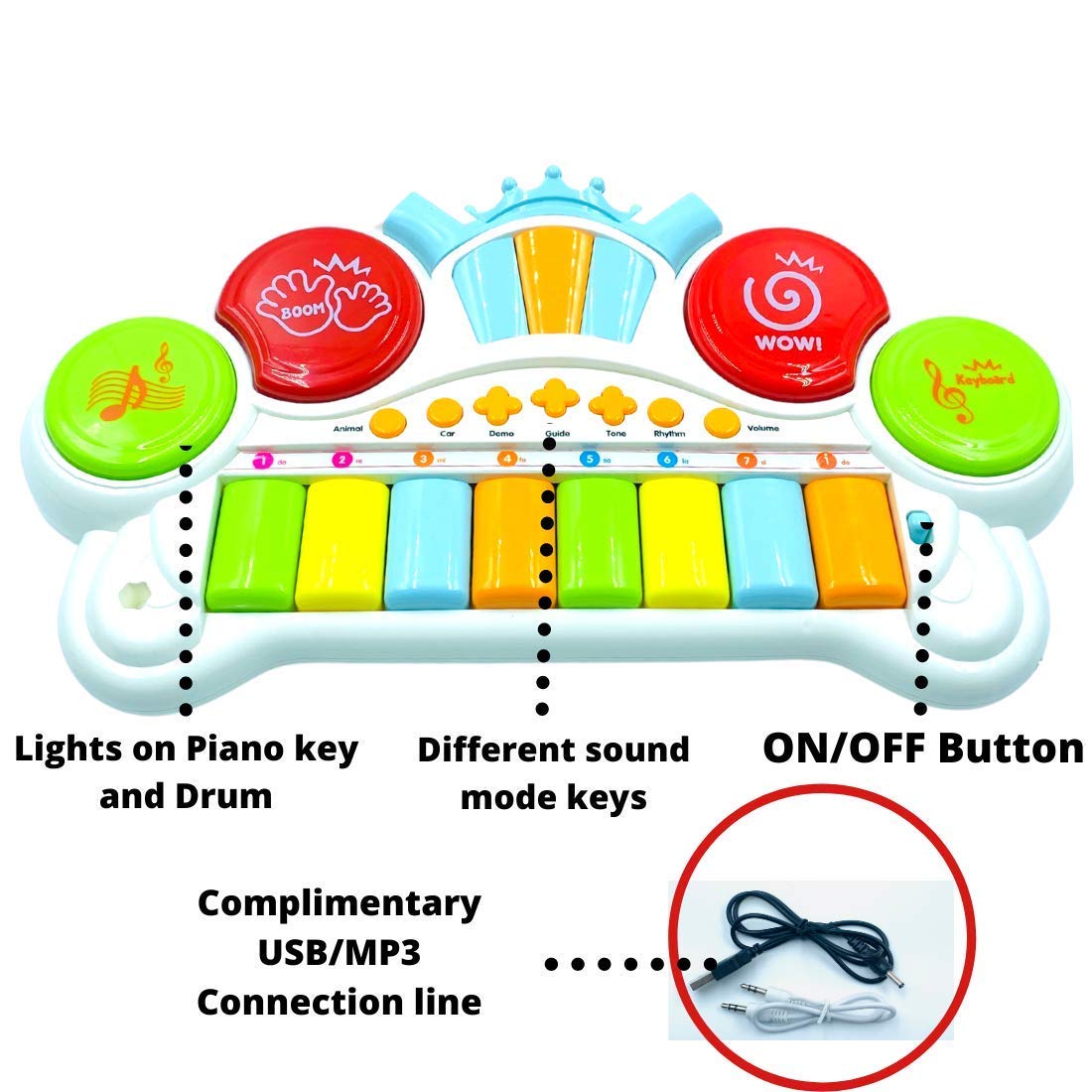 Funny Musical Piano Keyboard Mini Grand Piano Toy For Toddlers With Music Modes Microphone Educational Keyboard Musical Instrument