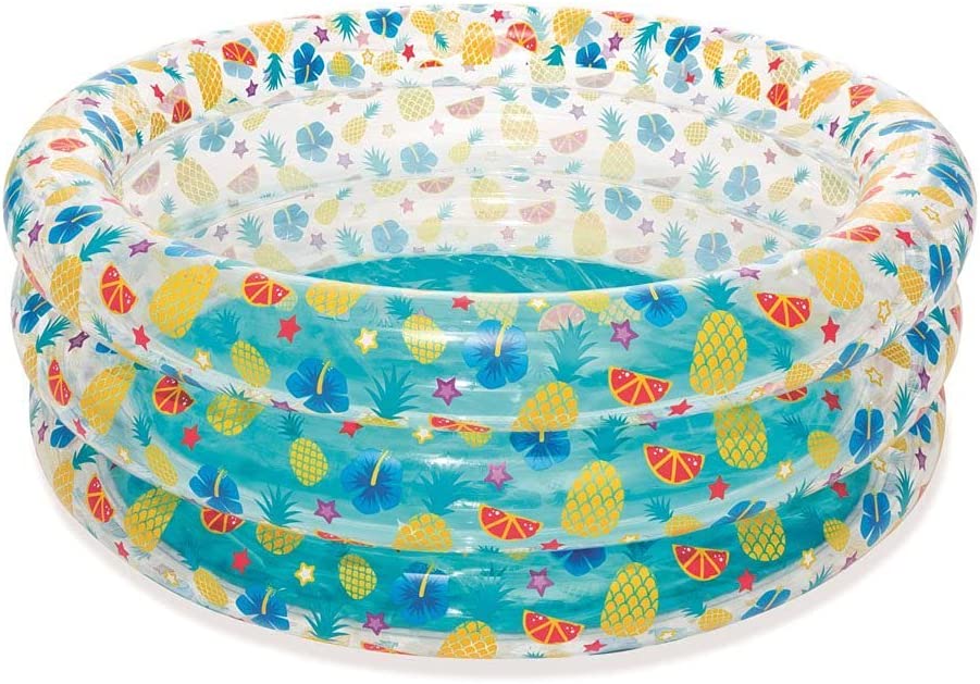 Bestway 51045 Transparent Sea Life Pool Inflatable 3 Rings Kids Round Swimming Pool