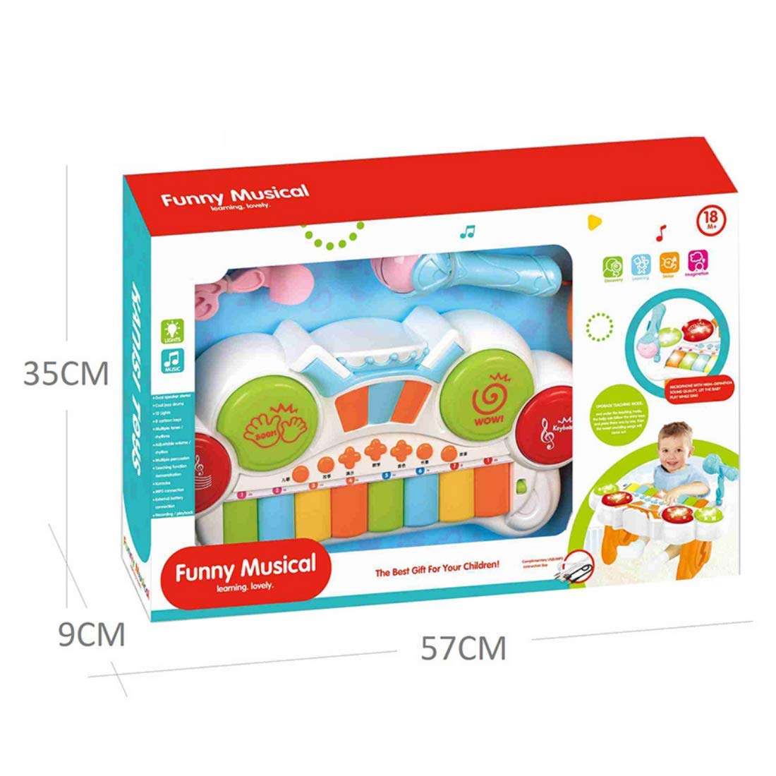 Funny Musical Piano Keyboard Mini Grand Piano Toy For Toddlers With Music Modes Microphone Educational Keyboard Musical Instrument