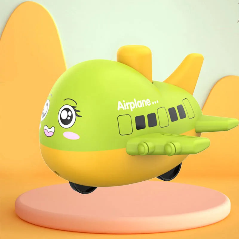 Pack Of 2 Cute Happy Face Push And Go Airplane Toy