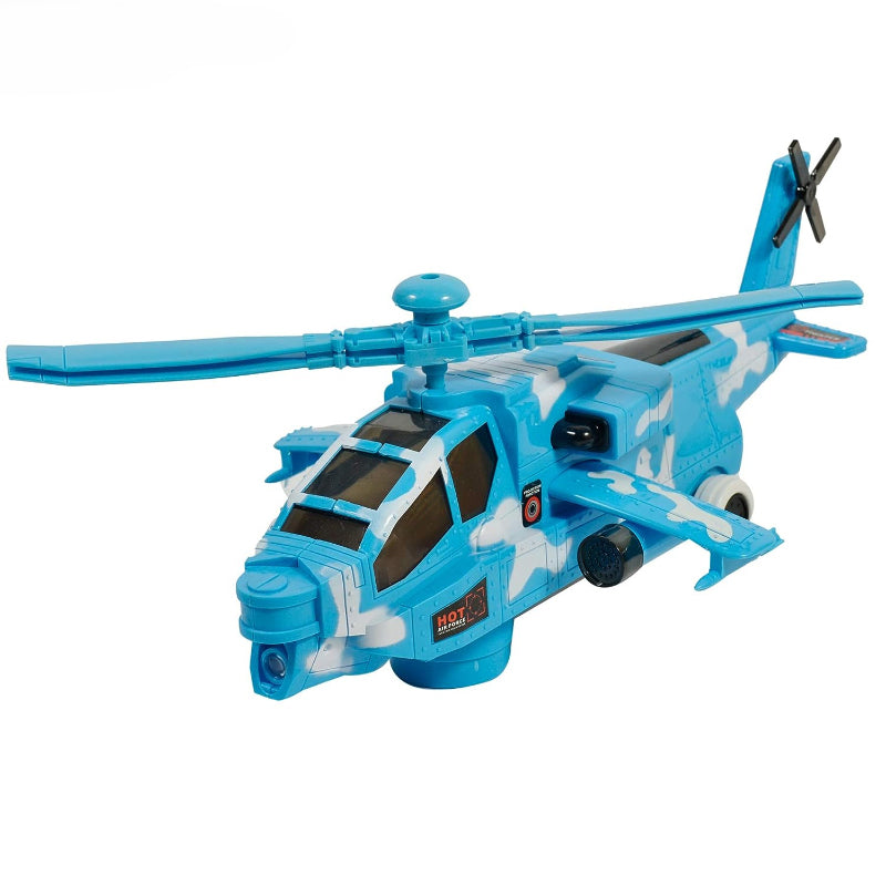 Bump And Go Action Color Combat Helicopter Toy With 3D Lights And Build In Melody