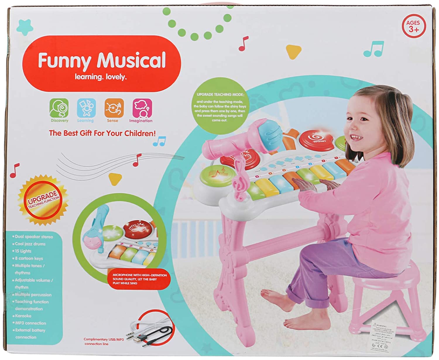 Funny Musical Piano Keyboard Mini Grand Piano Toy For Toddlers With Music Modes Microphone Educational Keyboard Musical Instrument