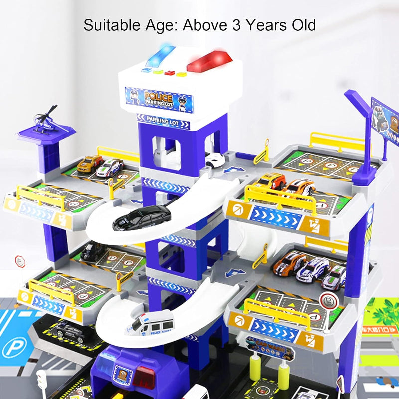 City Shuttle Fire Parking Playset Stand For kids