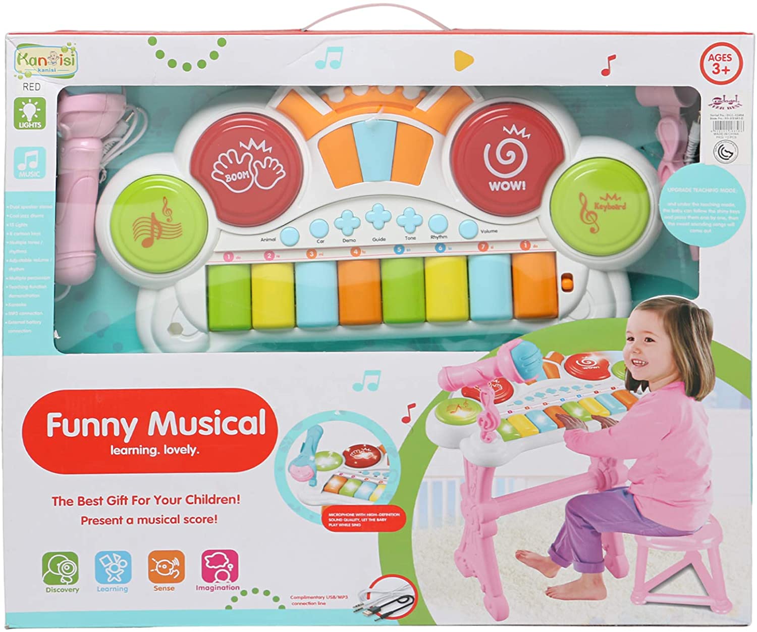 Funny Musical Piano Keyboard Mini Grand Piano Toy For Toddlers With Music Modes Microphone Educational Keyboard Musical Instrument