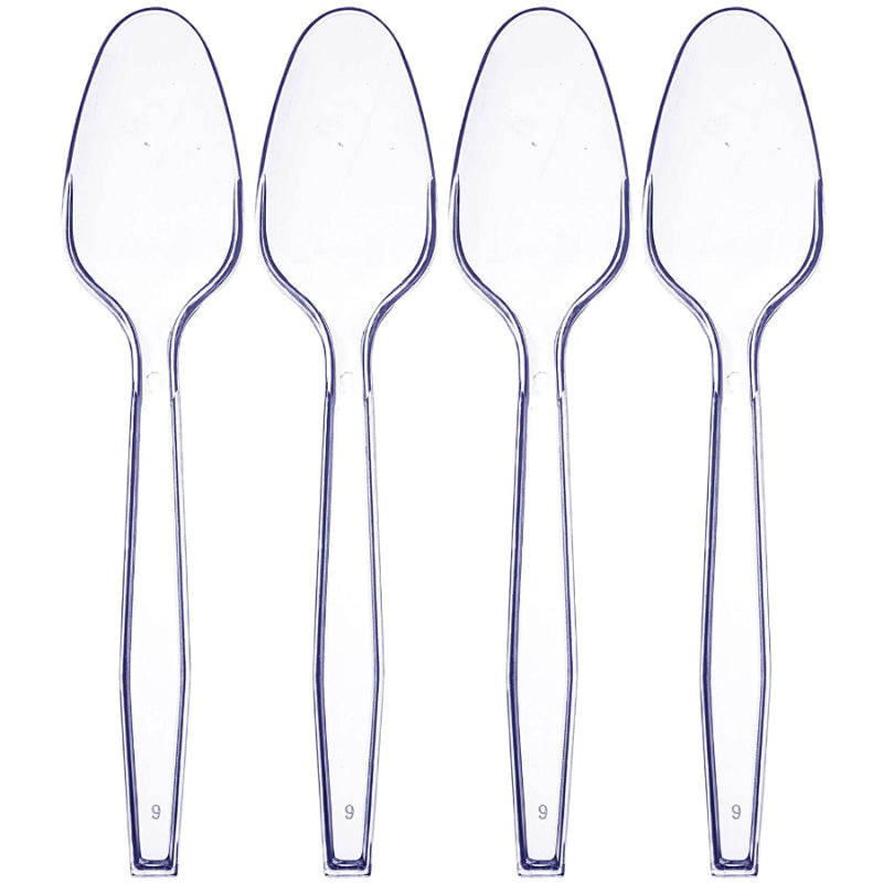4 Packs Of 100PCS Transparent Plastic Spoons For Desserts And Appetizers