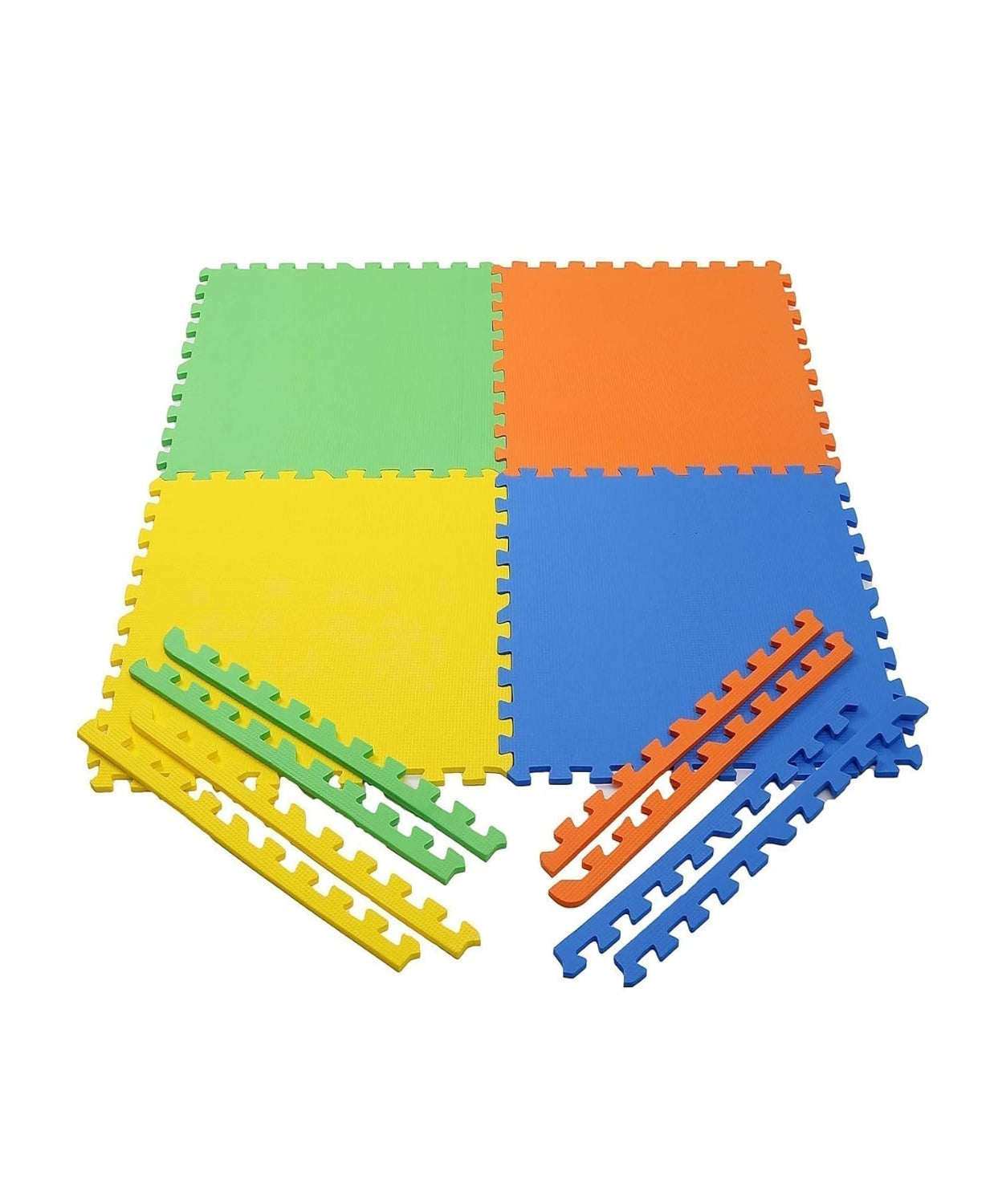 4 Pcs Multicolor Puzzle Playmat – Soft EVA Foam Tiles for Kids’ Playroom (2ftx2ft)