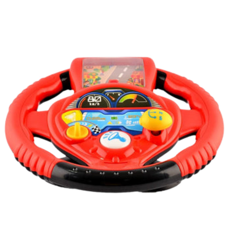 Colorful Speedster Driver Red Musical Toy Steering Wheel for Kids