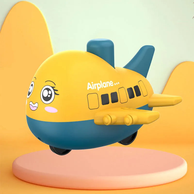 Pack Of 2 Cute Happy Face Push And Go Airplane Toy