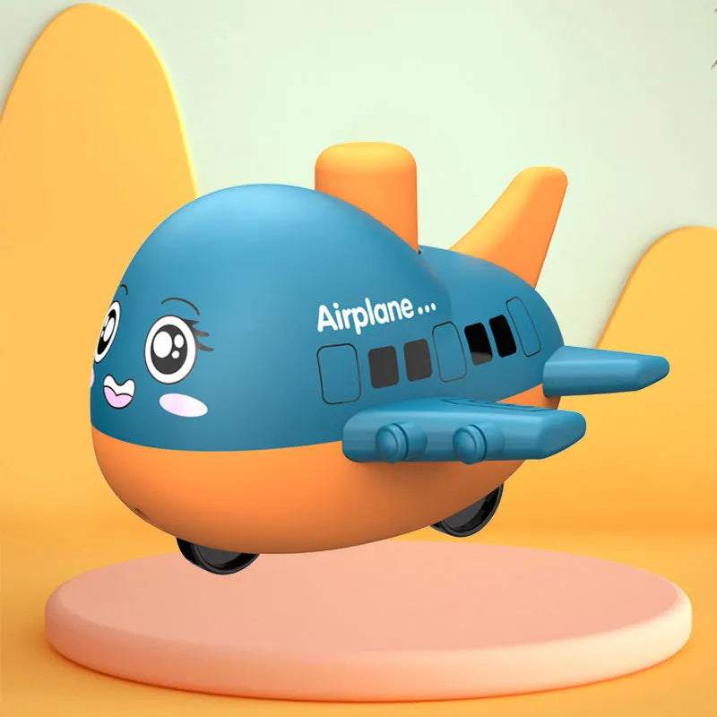 Pack Of 2 Cute Happy Face Push And Go Airplane Toy