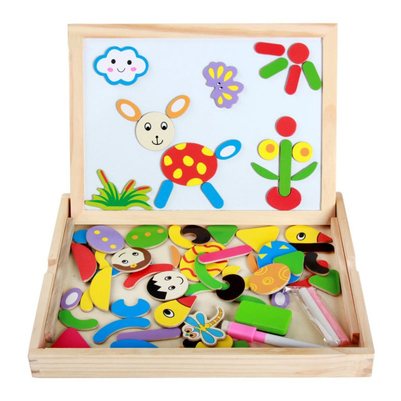 Exquisite Designed Magnetic 3D Wooden Puzzle With Writing And Drawing Board