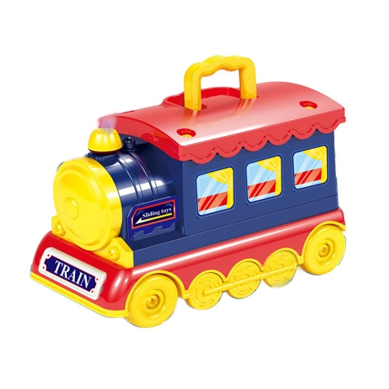 2 In 1 Pretend Play Portable Small Train Kids Play House Multicolor
