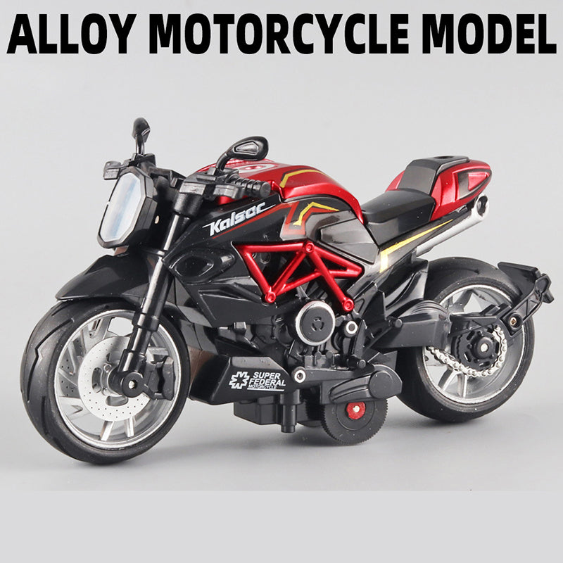 1:12 Alloy Series Classic Racing Pull Back Sports Bike With Flashing Lights And Sounds