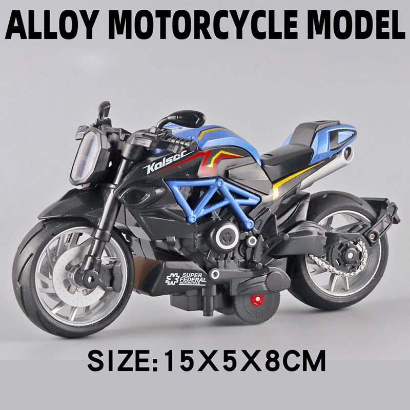1:12 Alloy Series Classic Racing Pull Back Sports Bike With Flashing Lights And Sounds