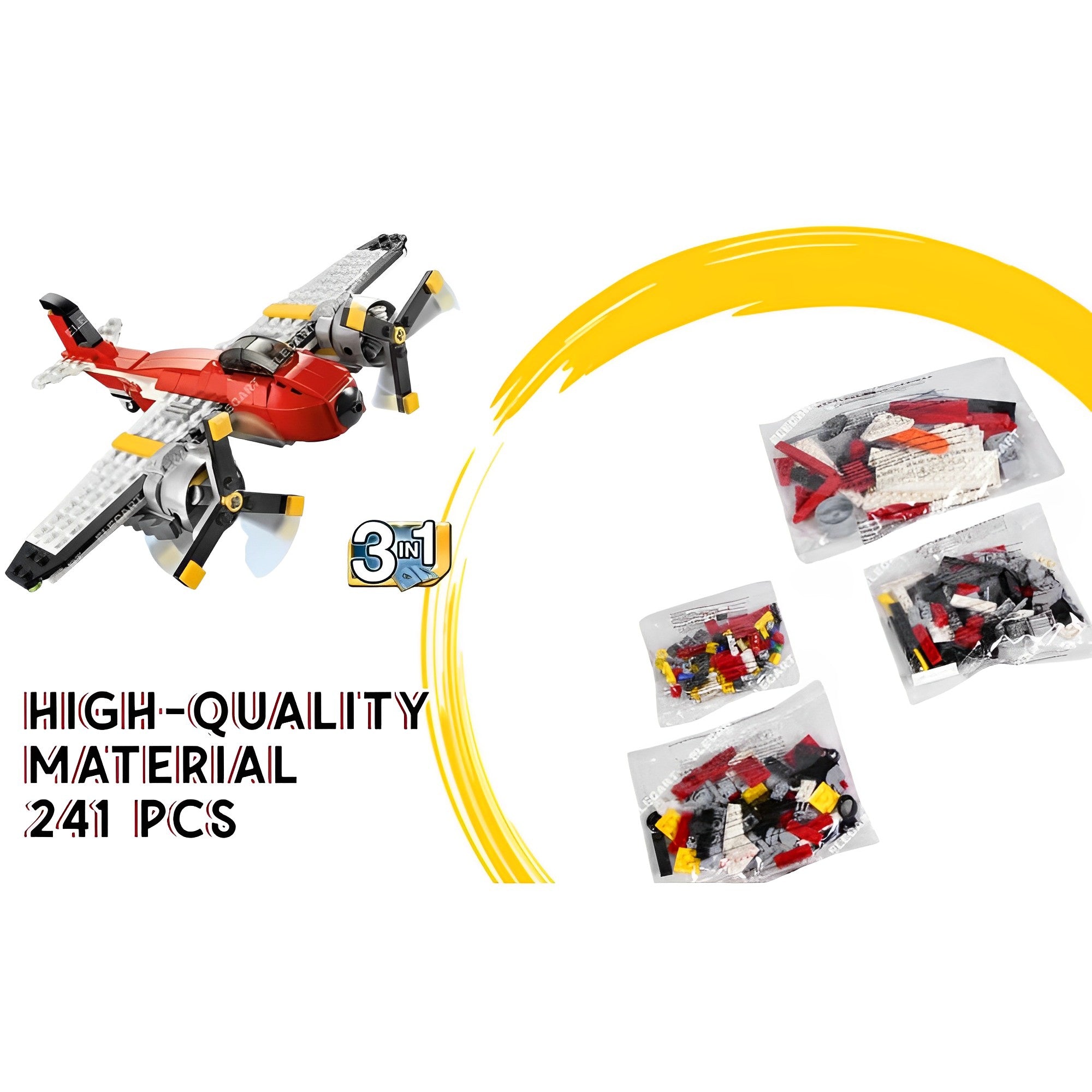 241PCs Creative Architect Propeller Adventures 3 In 1 Bulidng Blocks Set For Kids